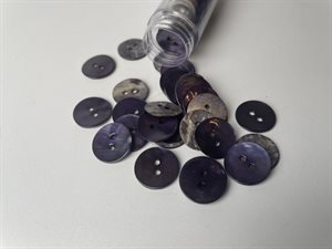 Farvet perlemor knap - mørk lavendel, 15 mm
